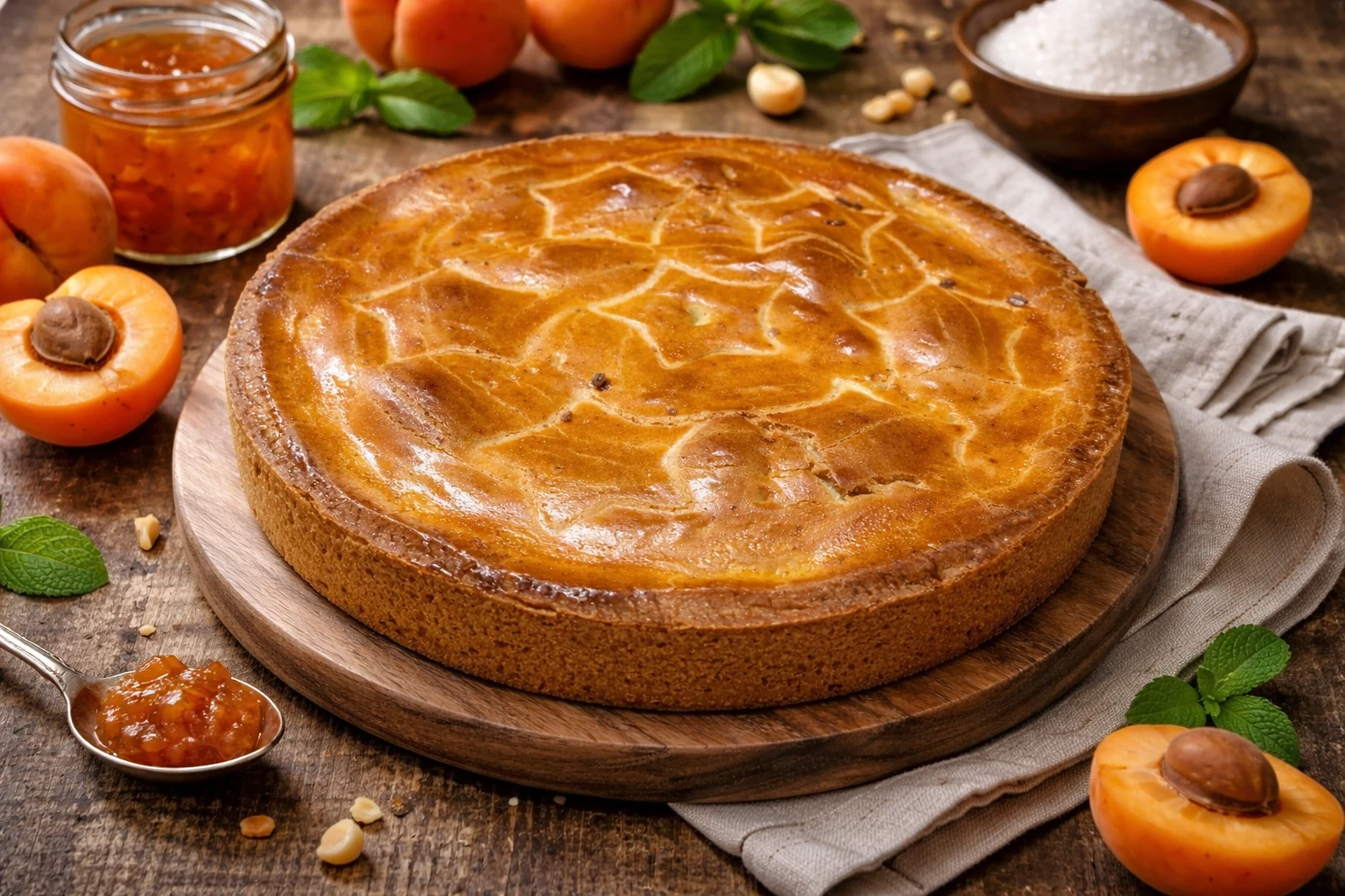 Gâteau Sec à l'Abricot — Pâte sucrée confiture artisanale La Promenade Nax