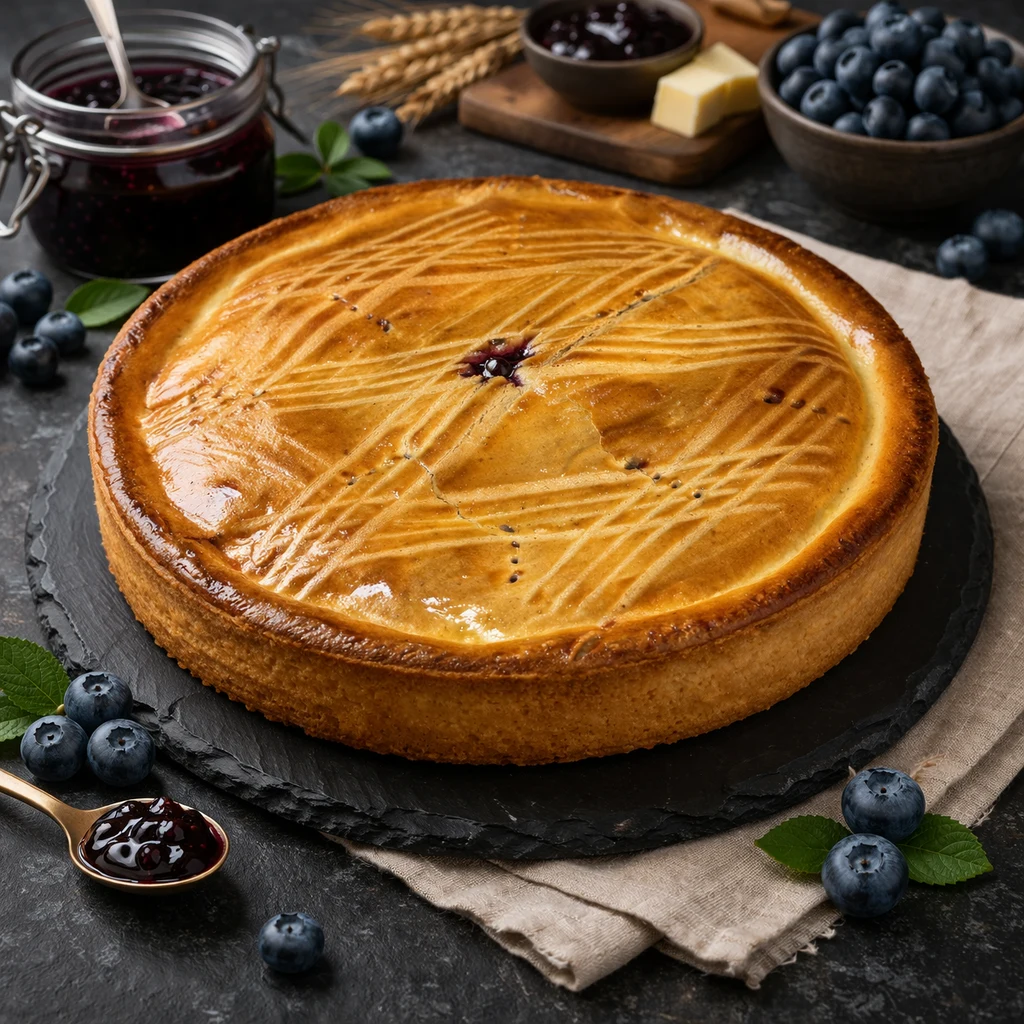 Gâteau Sec aux Myrtilles — Pâte sucrée confiture artisanale La Promenade Nax