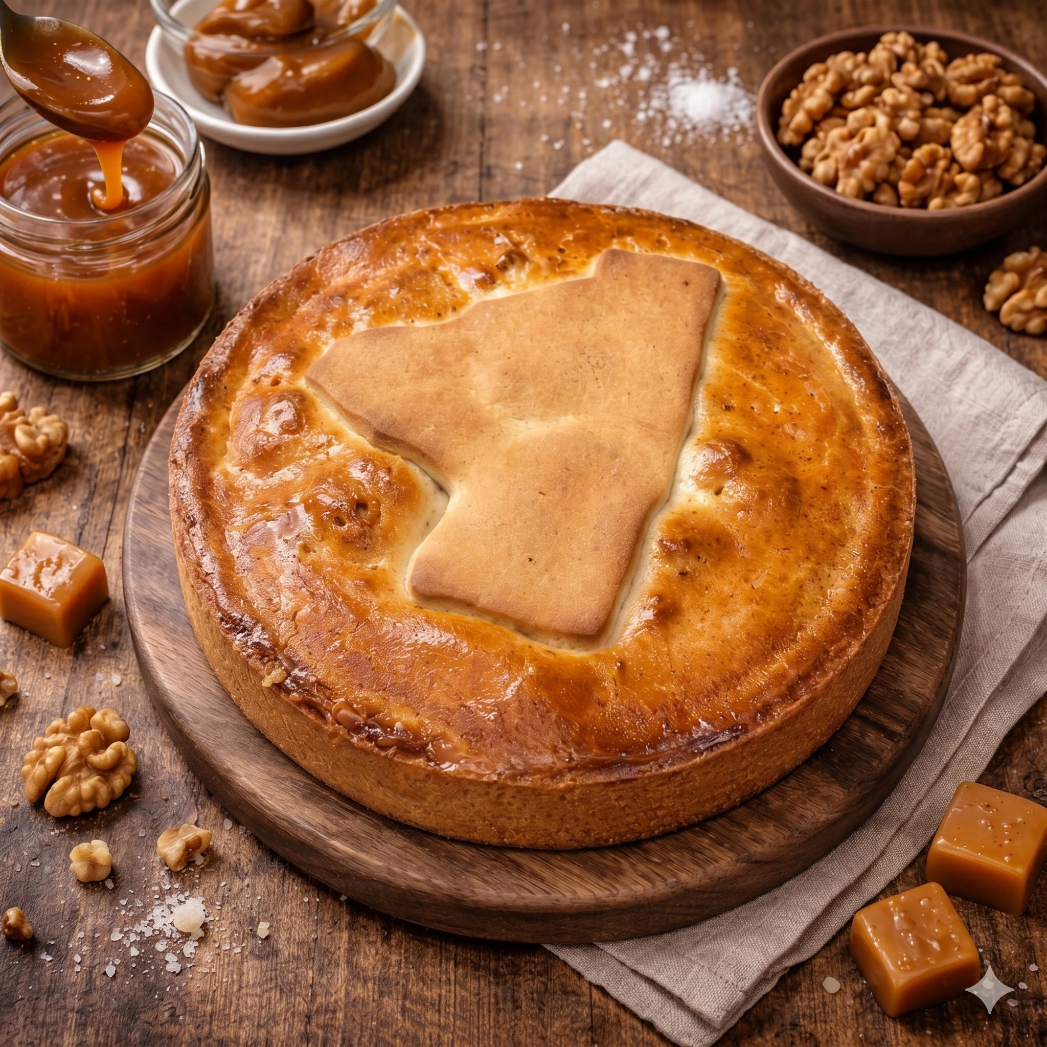 Gâteau Sec Noix Caramel Beurre Salé — Pâte sucrée artisanale La Promenade Nax